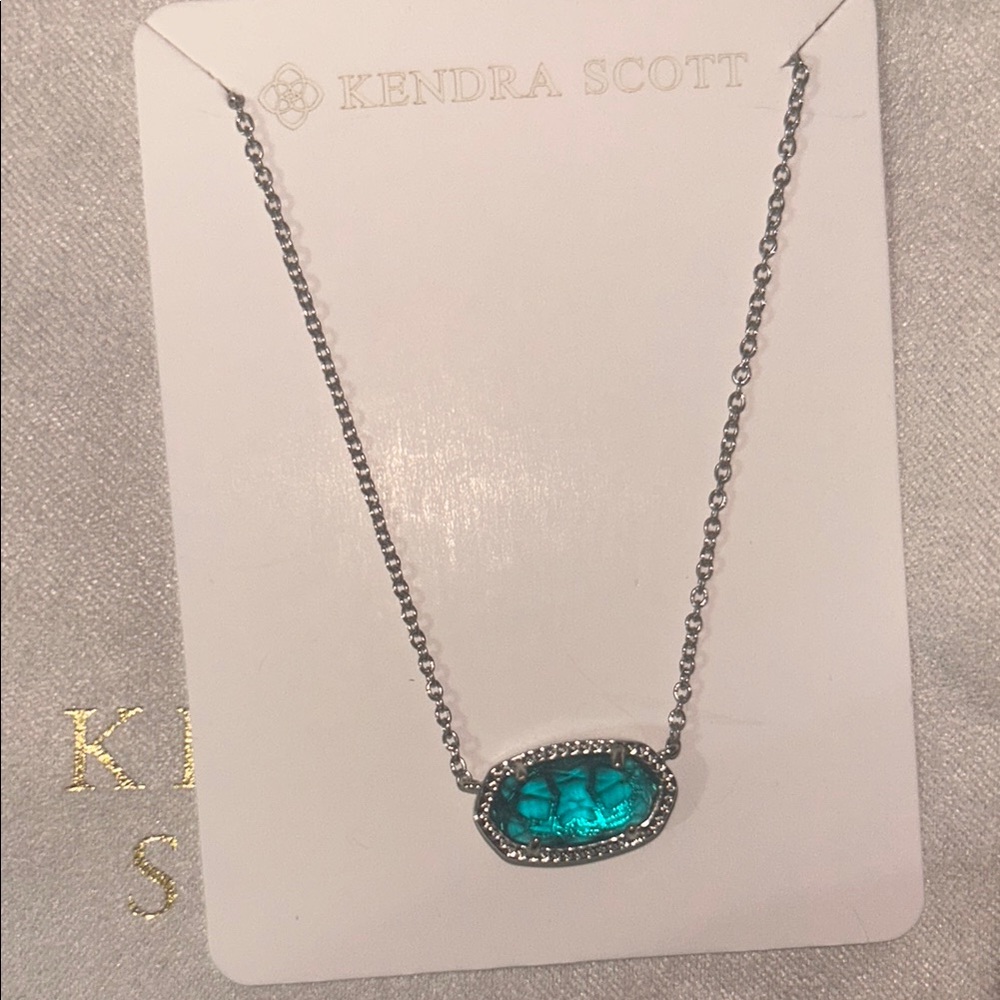 Kendra Scott Silver and Blue Pendant Necklace
